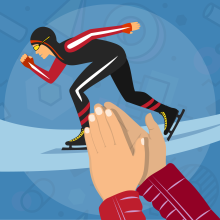 Icon showing clapping hands for a speed skater