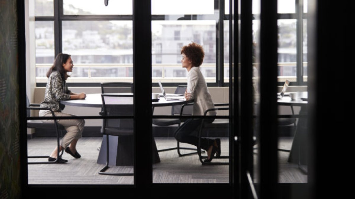 Two women at an interview