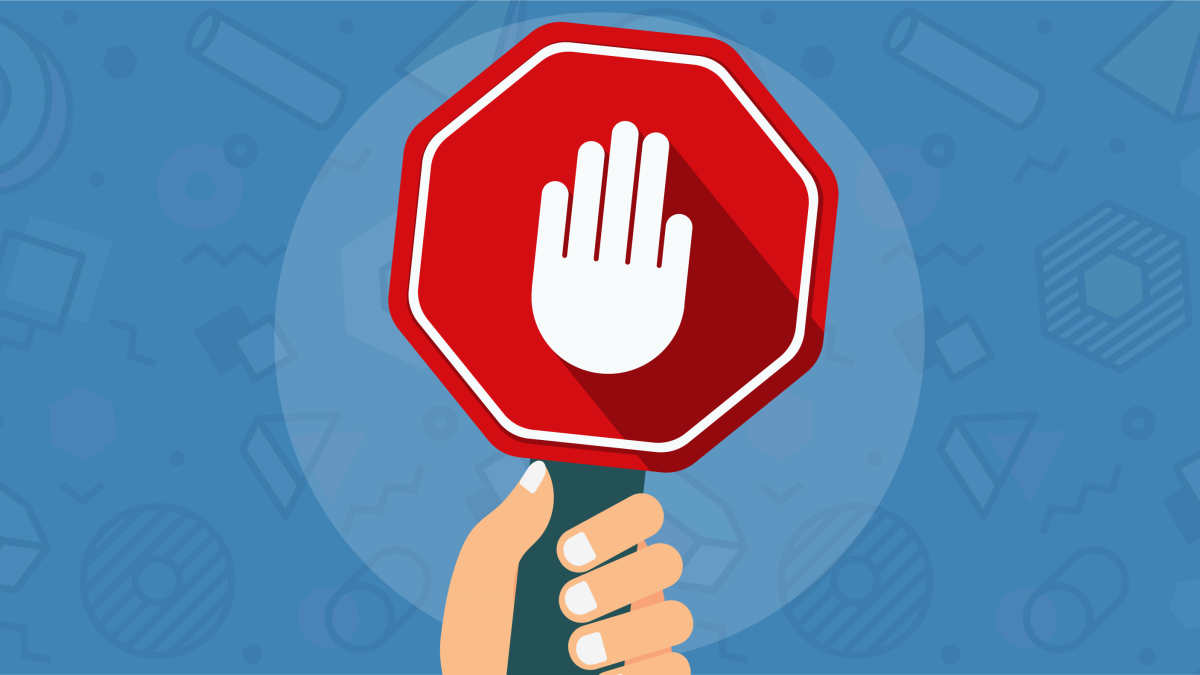 Icon showing hand holding stop sign