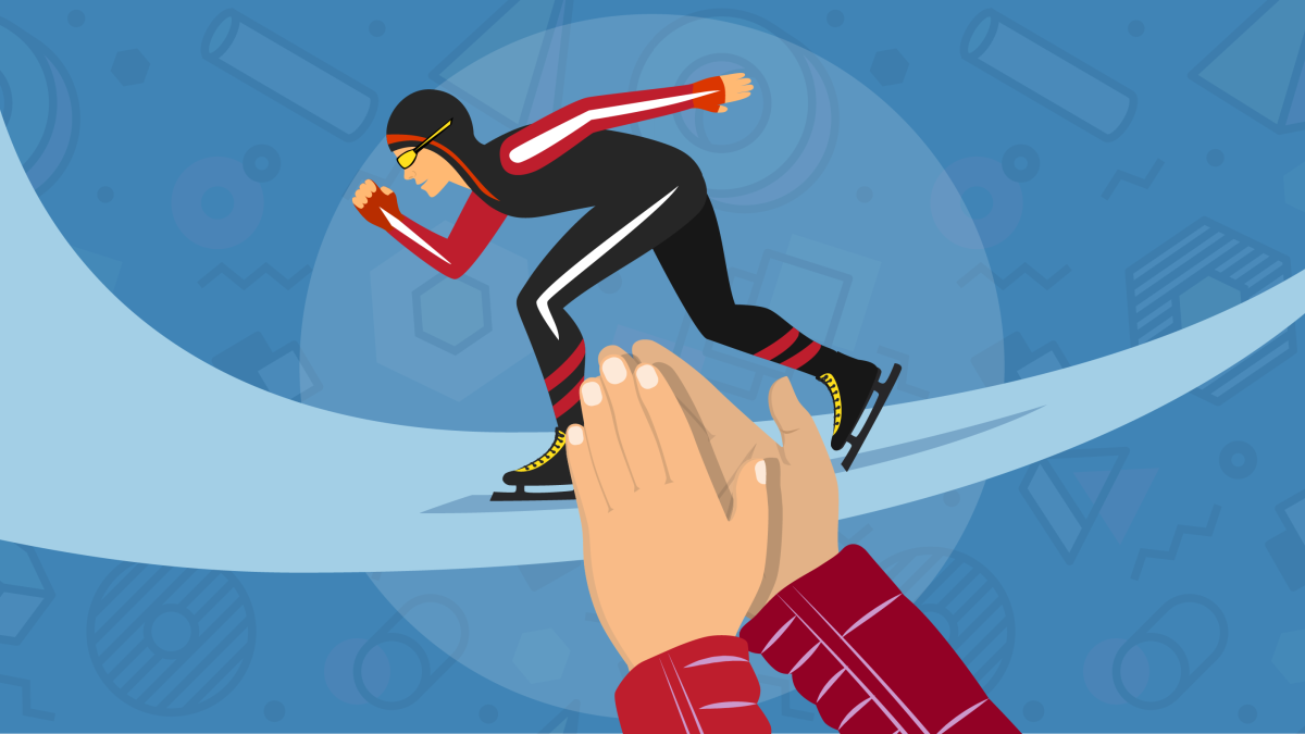 Icon showing clapping hands for a speed skater