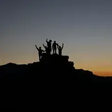 People on top of hill