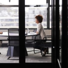 Two women at an interview