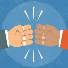 Icon showing two hands &quot;fist bumping&quot;