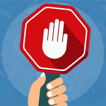 Icon showing hand holding stop sign