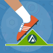 Icon showing runners foot on block