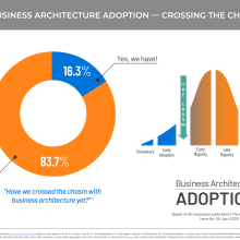 pie chart showing business architecture adoption chasm