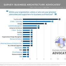 bar chart showing distribution of business architecture advocates